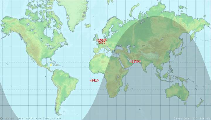 Map of BBC Frequencies and Sites in English Currently On-Air